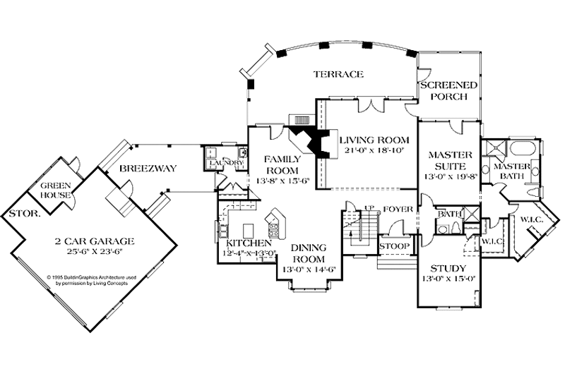 Home Plan - Floor Plan - Main Floor for Country House Plan #453-118 - 3 bed, 3 bath