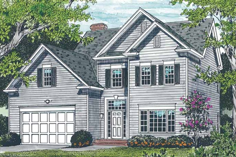 Home Plan - Exterior - Front Elevation 4 for Mediterranean House Plan #453-430 - 3 bed, 2.5 bath