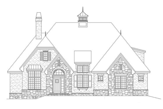 Exterior - Front Elevation 4 for European House Plan #929-957 - 3 bed, 3 bath