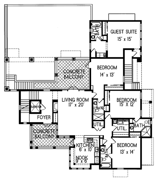 Architectural House Design - Mediterranean Floor Plan - Main Floor Plan #76-129