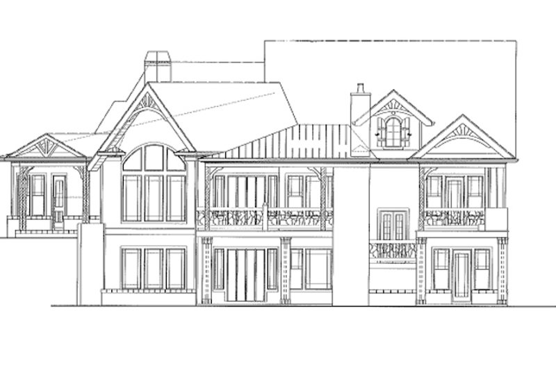 Home Plan - Exterior - Rear Elevation for Craftsman House Plan #54-373 - 3 bed, 2 bath