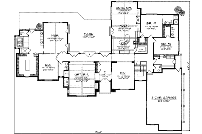 Home Plan - Floor Plan - Main Floor for European House Plan #70-852 - 4 bed, 5.5 bath