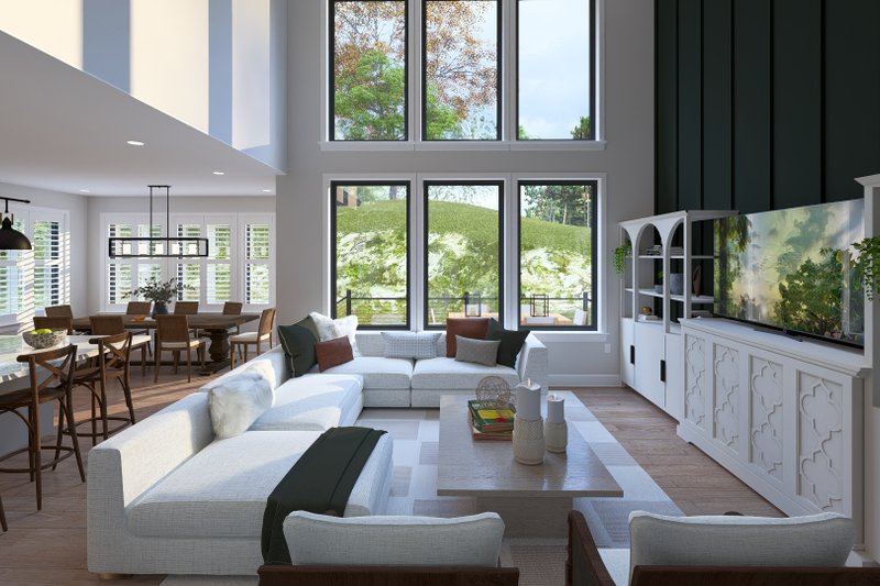 House Blueprint - Interior - Family Room for Farmhouse House Plan #1060-487 - 4 bed, 3.5 bath