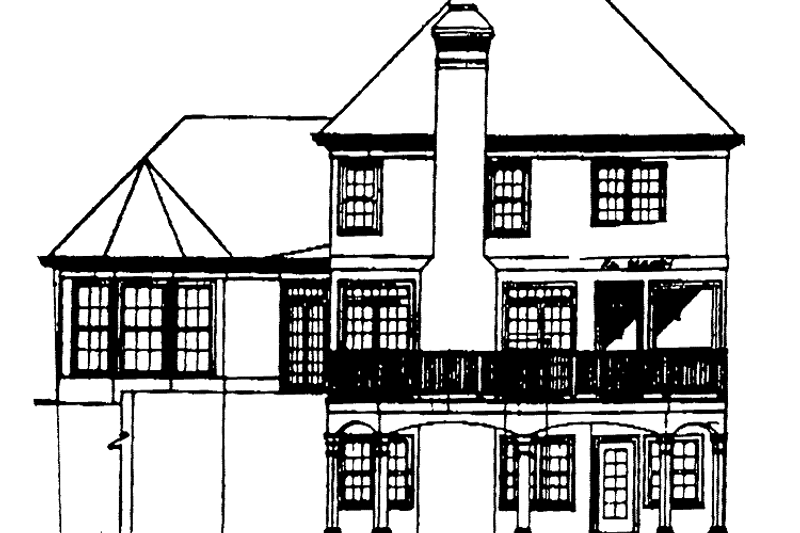 House Blueprint - Exterior - Rear Elevation for Tudor House Plan #429-229 - 3 bed, 2.5 bath