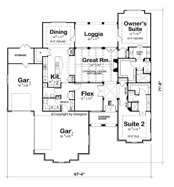 Dream House Plan - European Floor Plan - Main Floor Plan #20-2067