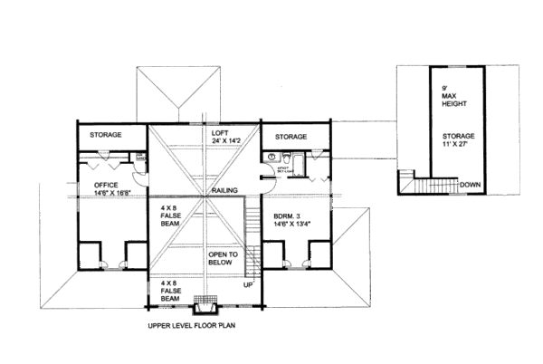 Dream House Plan - Log Floor Plan - Upper Floor Plan #117-593