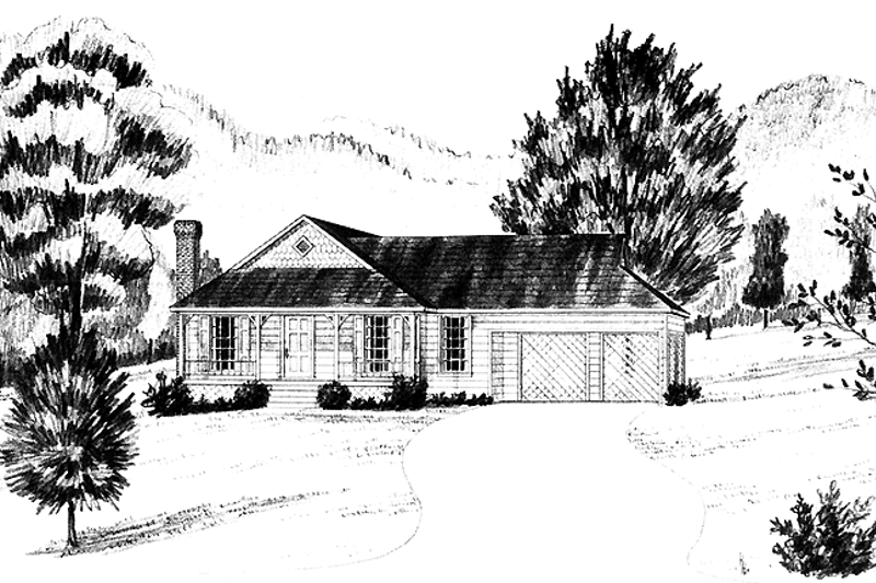 Dream House Plan - Ranch Exterior - Front Elevation Plan #36-517
