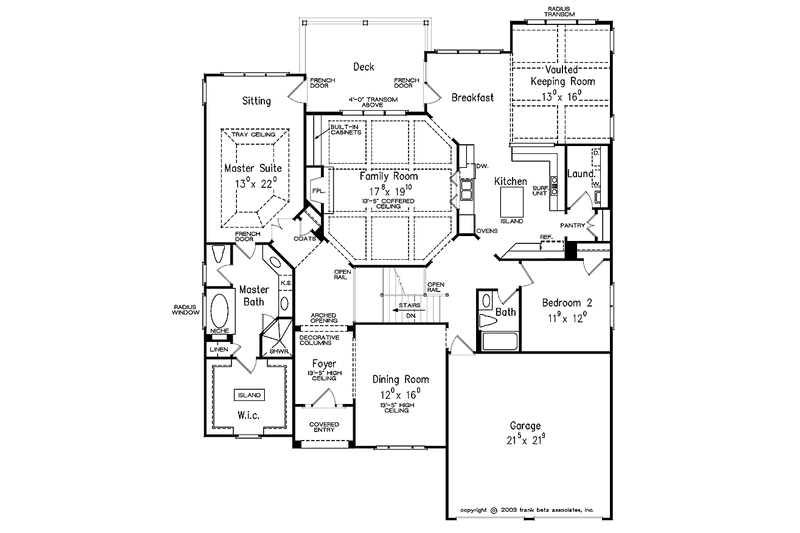 House Blueprint - Floor Plan - Main Floor for Country House Plan #927-904 - 4 bed, 4 bath