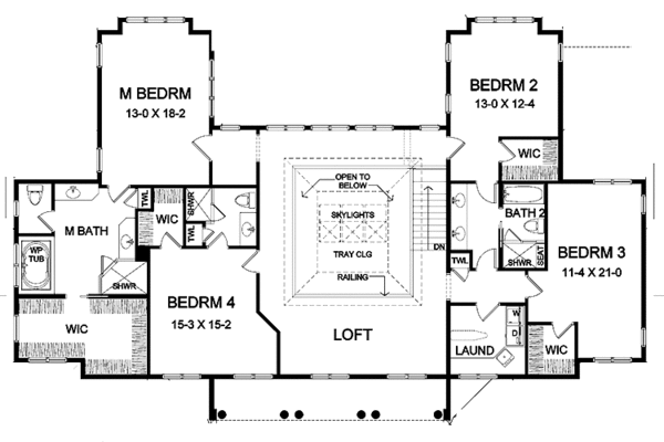 Dream House Plan - Country Floor Plan - Upper Floor Plan #328-400