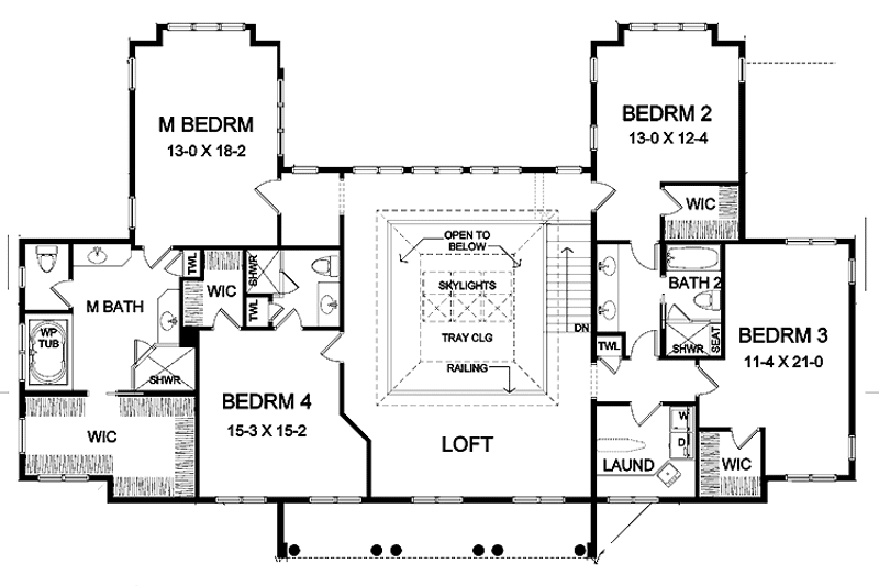 Dream House Plan - Floor Plan - Upper Floor for Country House Plan #328-400 - 5 bed, 4.5 bath