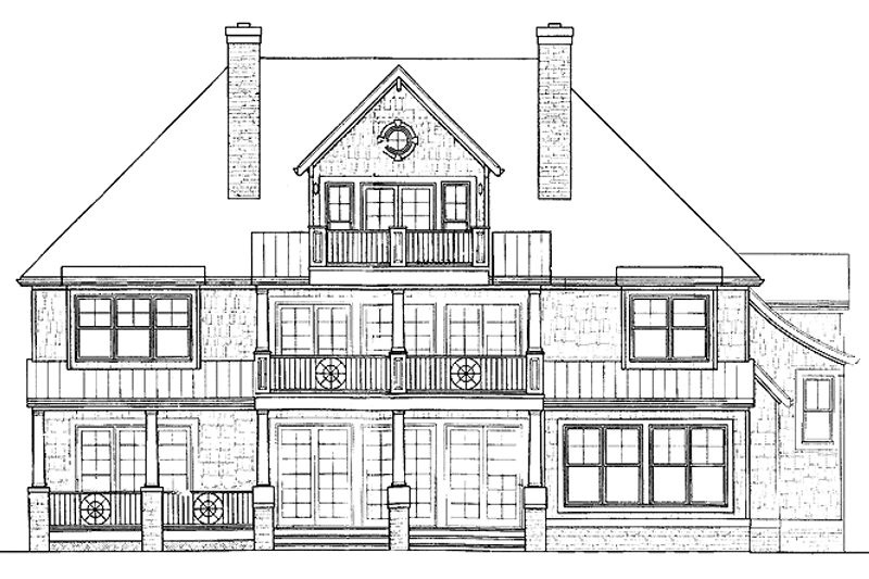 Home Plan - Exterior - Rear Elevation 1 for Craftsman House Plan #453-314 - 4 bed, 4.5 bath