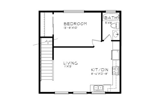 Floor Plan - Upper Floor for Country House Plan #515-45 - 1 bed, 1 bath