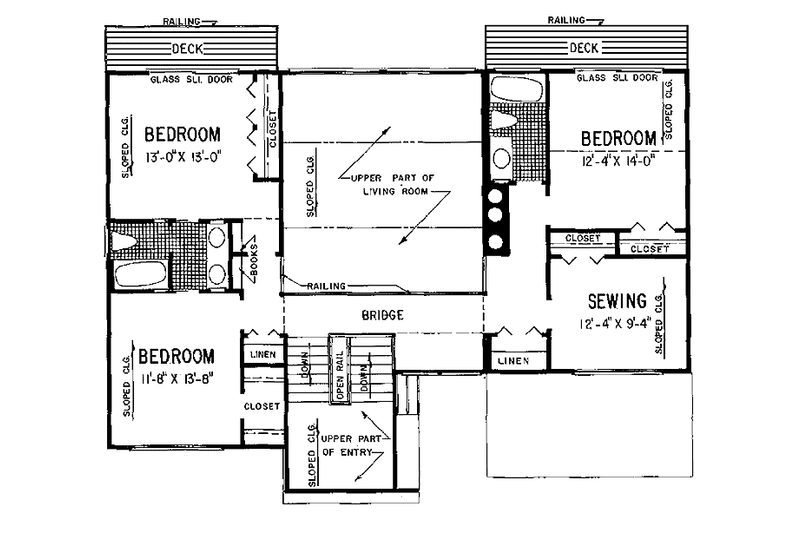 Dream House Plan - Floor Plan - Upper Floor for Contemporary House Plan #72-1058 - 5 bed, 4.5 bath