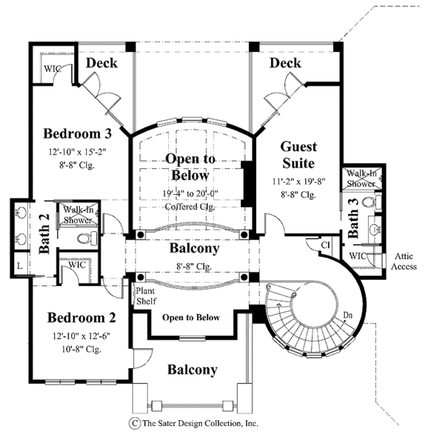 Mediterranean Floor Plan - Upper Floor Plan #930-260