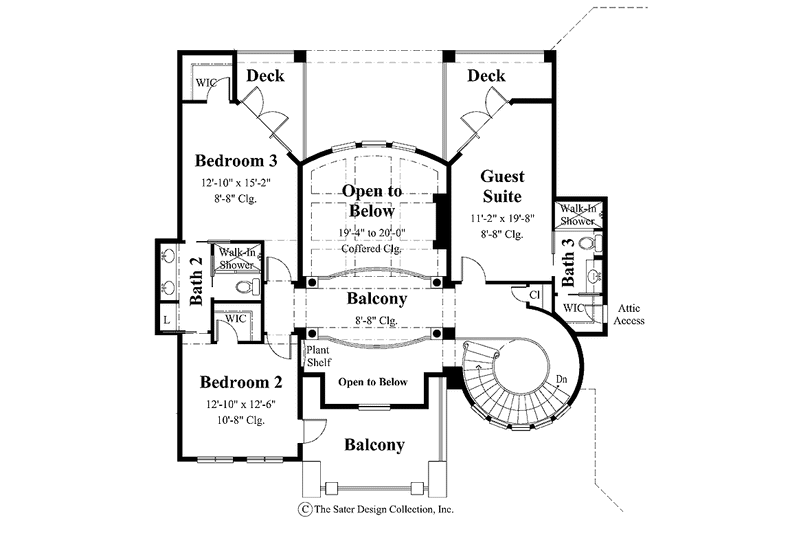 Home Plan - Floor Plan - Upper Floor for Mediterranean House Plan #930-260 - 4 bed, 3.5 bath
