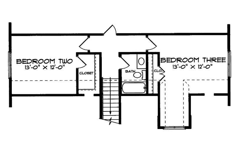 Home Plan - Floor Plan - Upper Floor for Country House Plan #413-898 - 3 bed, 2.5 bath