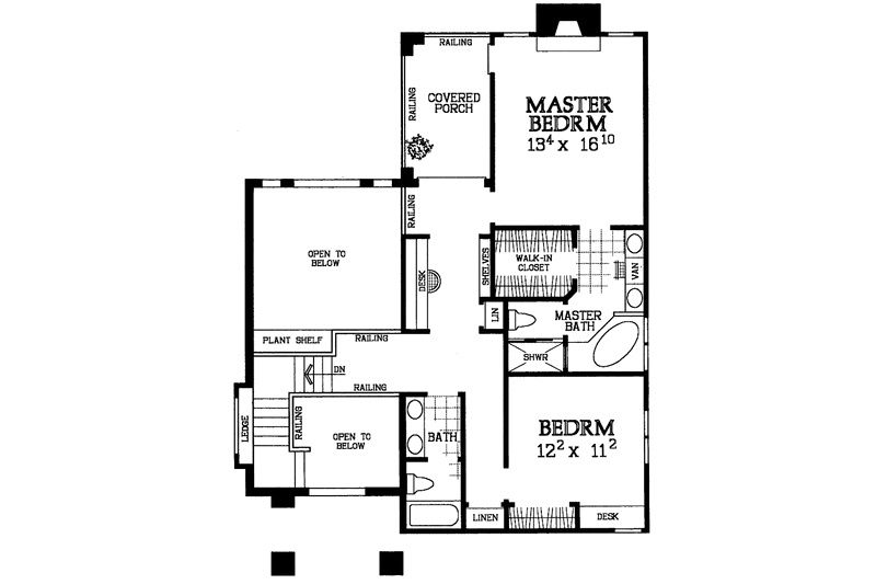 Dream House Plan - Floor Plan - Upper Floor for Traditional House Plan #72-1094 - 2 bed, 2.5 bath