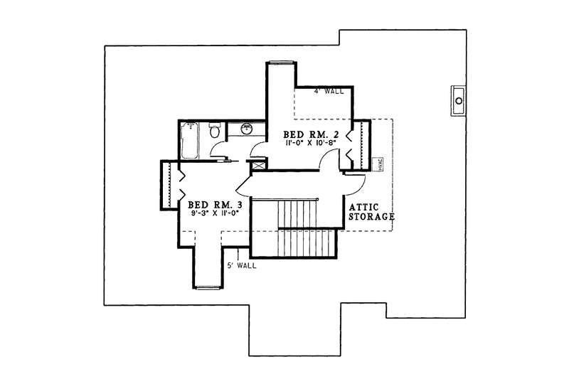 Architectural House Design - Floor Plan - Upper Floor for Country House Plan #17-2685 - 3 bed, 2.5 bath