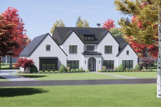 Exterior - Front Elevation 3 for European House Plan #1096-1 - 4 bed, 4.5 bath