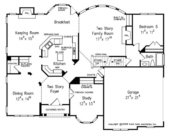 Architectural House Design - Colonial Floor Plan - Main Floor Plan #927-875