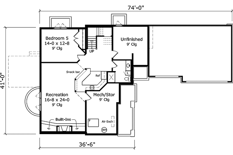 Home Plan - Floor Plan - Lower Floor for Country House Plan #981-2 - 4 bed, 2.5 bath