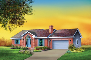 Ranch Exterior - Front Elevation Plan #25-1096