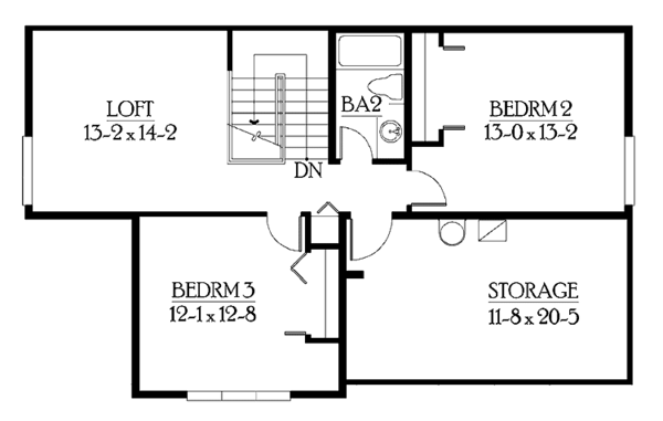 Architectural House Design - Craftsman Floor Plan - Upper Floor Plan #132-267