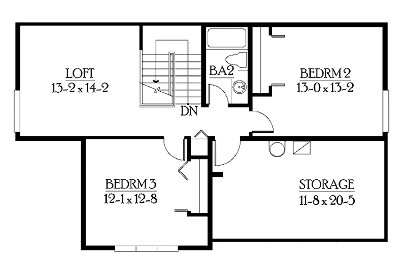 Dream House Plan - Floor Plan - Upper Floor for Craftsman House Plan #132-267 - 3 bed, 2.5 bath