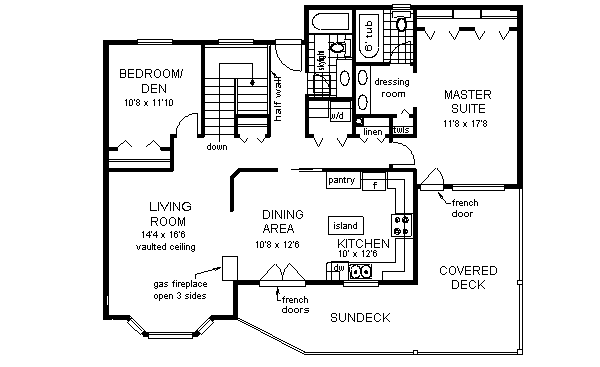 House Blueprint - European Floor Plan - Main Floor Plan #18-138