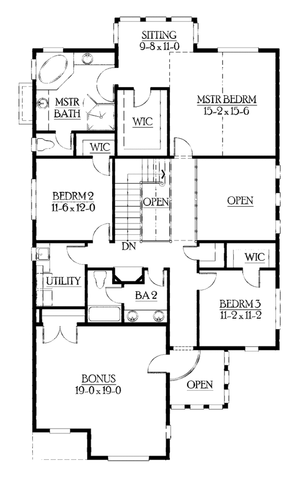 Architectural House Design - Craftsman Floor Plan - Upper Floor Plan #132-404