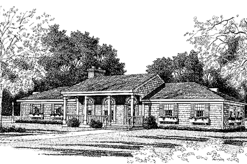 Architectural House Design - Ranch Exterior - Front Elevation Plan #314-240
