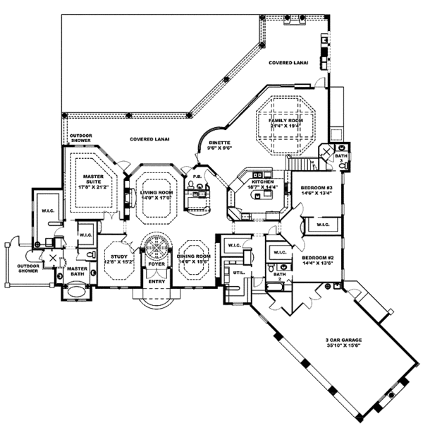 Dream House Plan - Mediterranean Floor Plan - Main Floor Plan #1017-105
