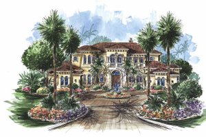 House Design - Exterior - Front Elevation for Mediterranean House Plan #1017-75 - 5 bed, 6.5 bath