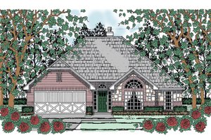 House Blueprint - Exterior - Front Elevation for Traditional House Plan #42-718 - 3 bed, 2 bath