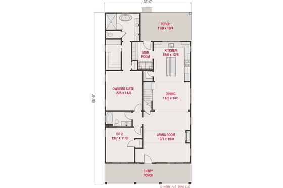 Floor Plan - Main Floor for Farmhouse House Plan #461-113 - 5 bed, 4 bath