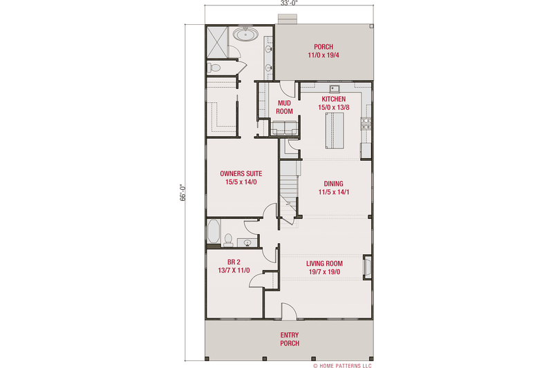 House Design - Floor Plan - Main Floor for Farmhouse House Plan #461-113 - 5 bed, 4 bath