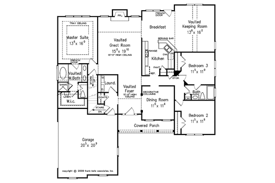 Floor Plan - Main Floor for Country House Plan #927-108 - 3 bed, 2 bath