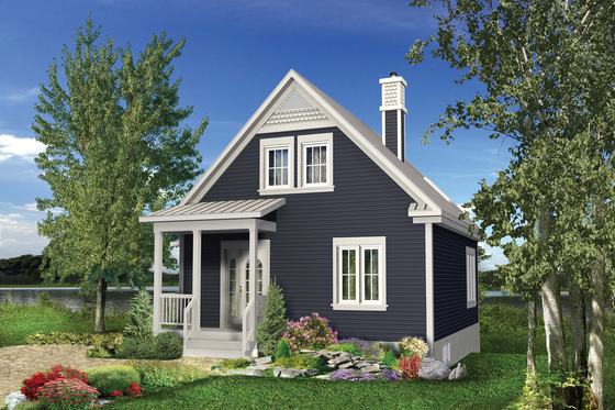 Exterior - Front Elevation for Country House Plan #25-4310 - 2 bed, 2 bath