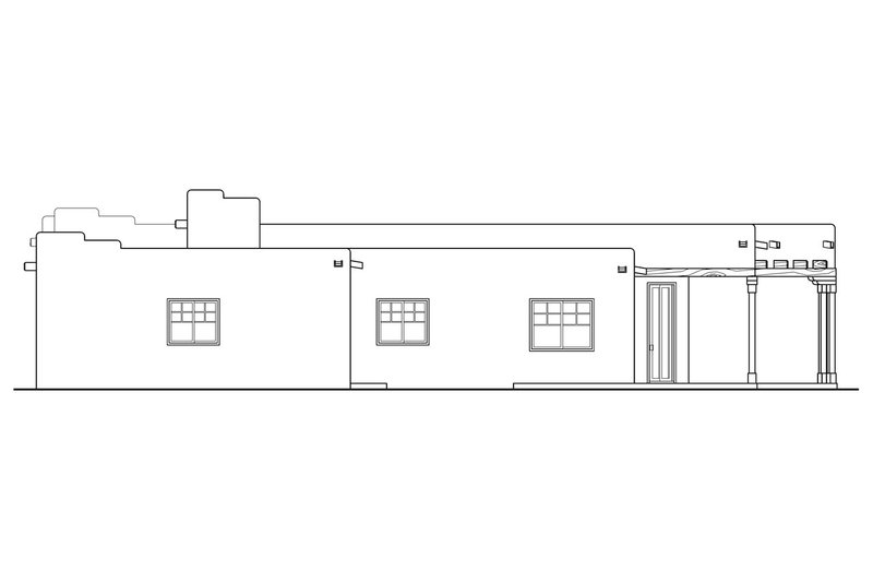 Architectural House Design - Exterior - Other Elevation 2 for Adobe / Southwestern House Plan #124-437 - 3 bed, 2 bath
