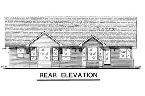 Exterior - Rear Elevation for Craftsman House Plan #18-4503 - 2 bed, 2 bath