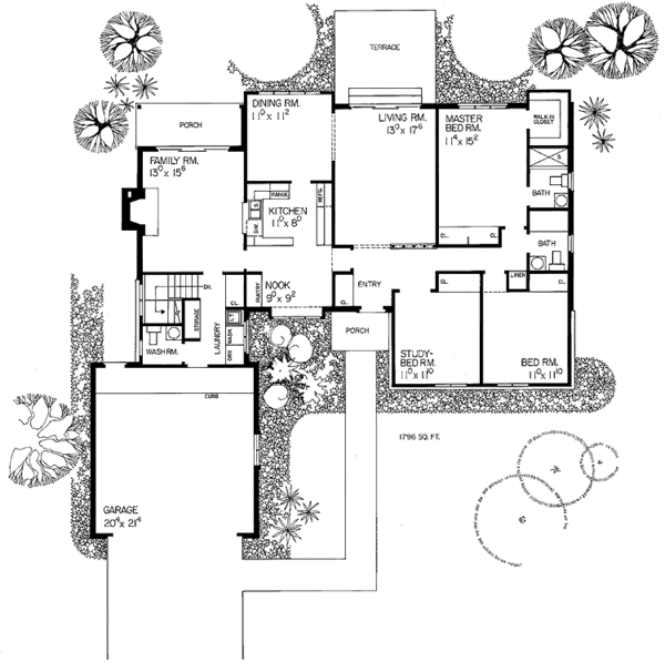 Dream House Plan - Tudor Floor Plan - Main Floor Plan #72-706