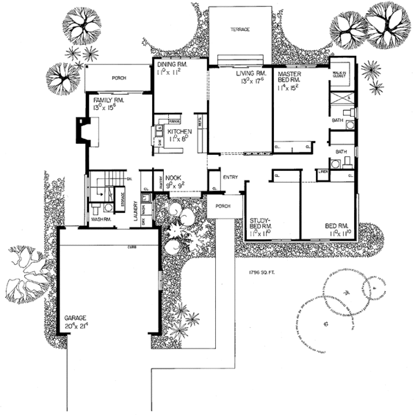 Home Plan - Tudor Floor Plan - Main Floor Plan #72-706