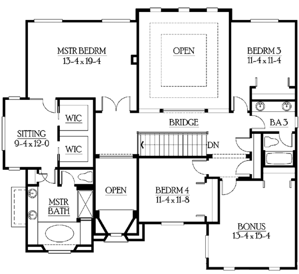 Dream House Plan - Prairie Floor Plan - Upper Floor Plan #132-443