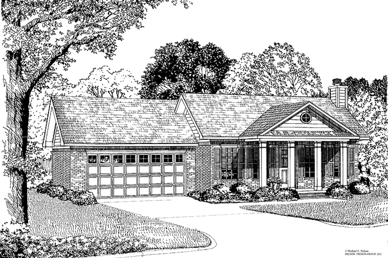 Home Plan - Exterior - Front Elevation 3 for Classical House Plan #17-3243 - 2 bed, 2 bath