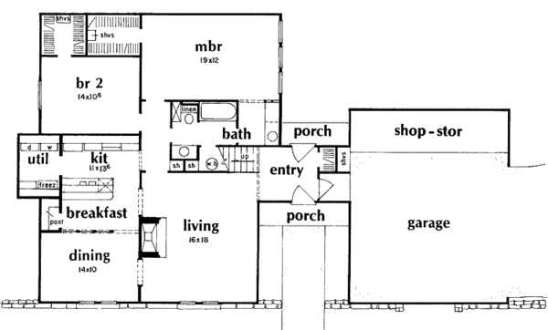 House Plan Design - Contemporary Floor Plan - Main Floor Plan #36-528