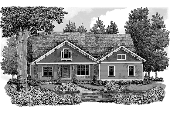 Exterior - Front Elevation 3 for Craftsman House Plan #927-333 - 3 bed, 2.5 bath