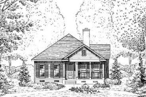 Cottage Exterior - Front Elevation Plan #410-222