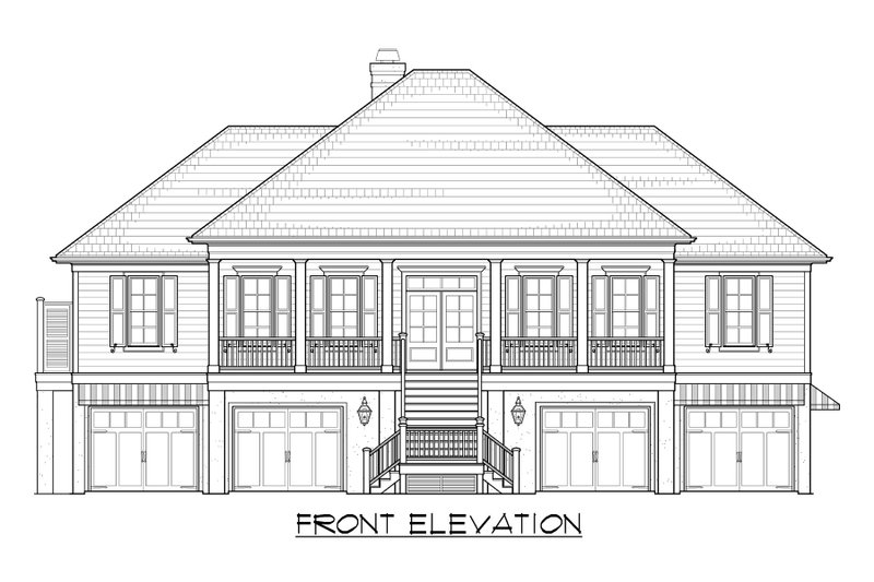 House Blueprint - Exterior - Front Elevation 4 for Country House Plan #1054-34 - 4 bed, 4.5 bath
