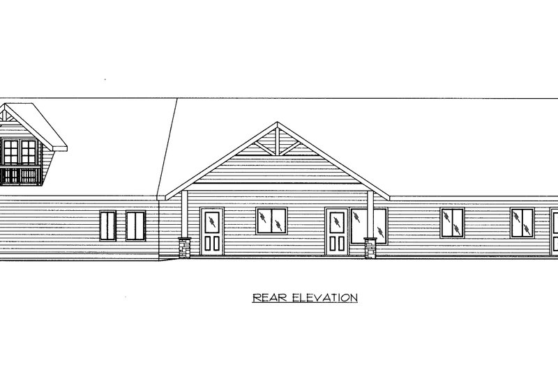 House Plan Design - Exterior - Rear Elevation for Ranch House Plan #117-1096 - 3 bed, 3.5 bath