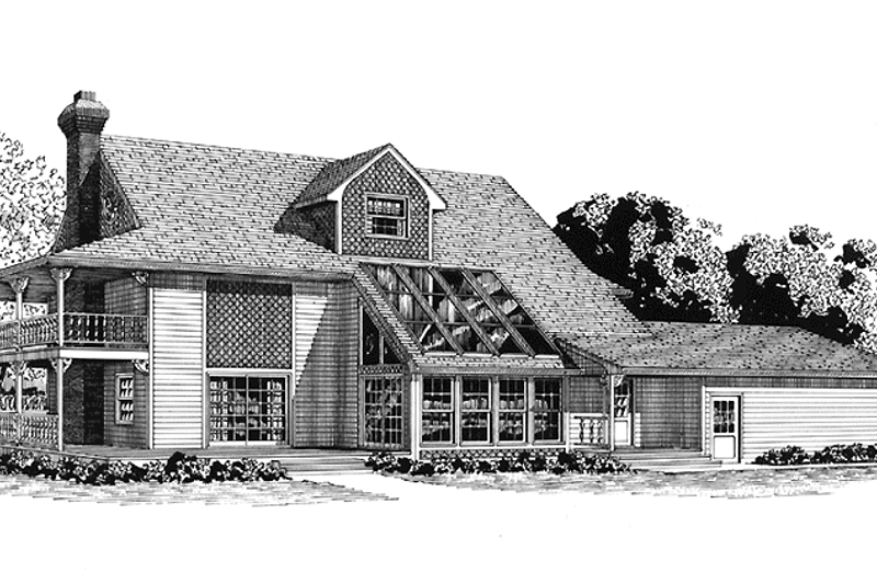 Dream House Plan - Exterior - Rear Elevation for Country House Plan #320-1258 - 3 bed, 2.5 bath